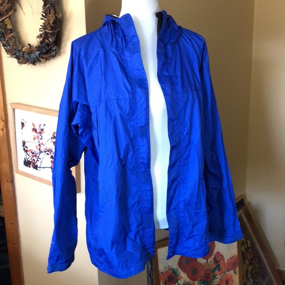 MARMONT size Medium Blue windbreaker ZipFront Waterproof Hoodie Packable Jacket - Picture 4 of 14